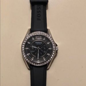 FOSSIL WATCH IN BLACK